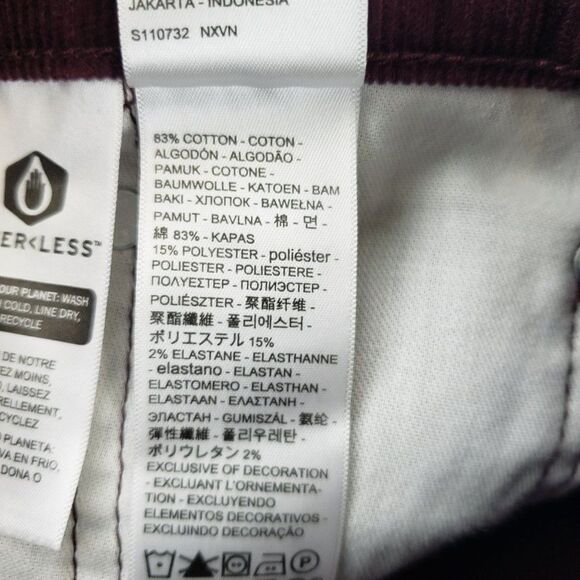 Levi's 511 Corduroy Straight Leg Slim Fit Jeans Men's Size 31x32 Marron Red NWT - Picture 3 of 9